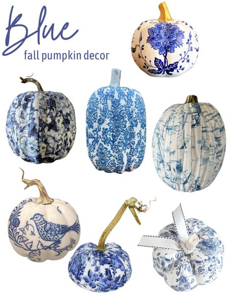 Blue fall pumpkin decor! 

Blue and white pumpkins for your fall decor 💙

#LTKhome #LTKSeasonal #LTKSale