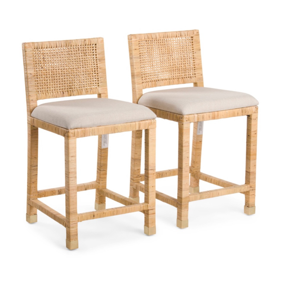 modern + coastal raffia counter stools!

#LTKhome