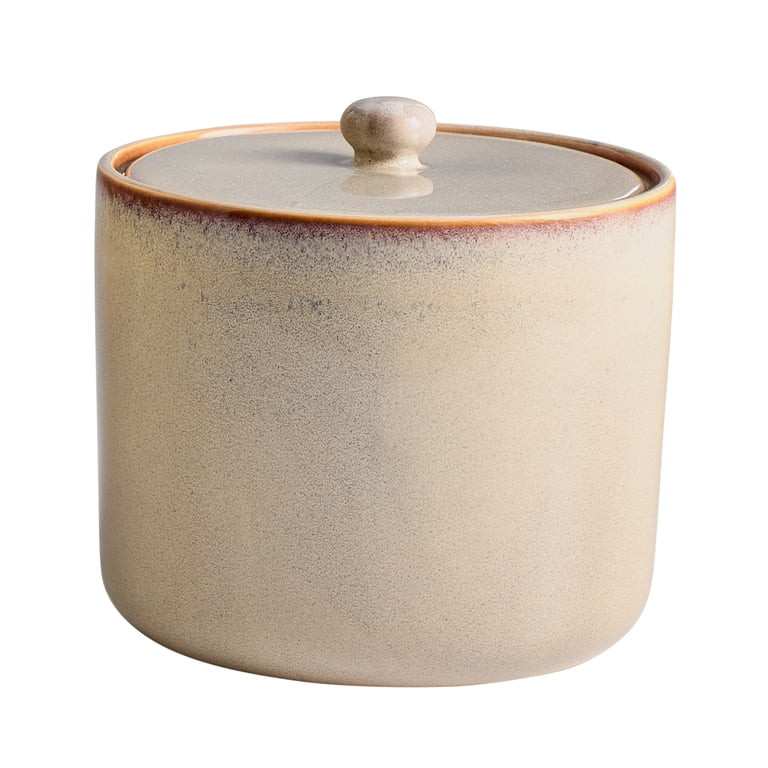 Better Homes & Garden Reactive Cream Small Ceramic Canister With Lid | Walmart (US)