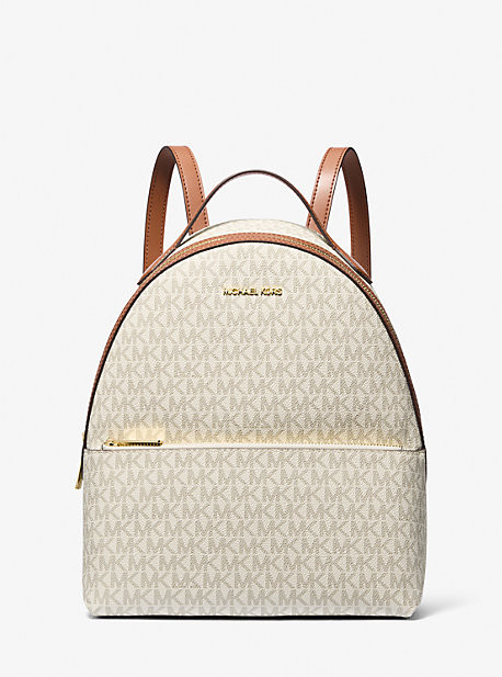 Sheila Medium Two-Tone Signature Logo Backpack | Michael Kors US