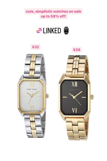 Anne Klein watches on sale— multiple colors! 

Gold watch, gold and black watch, gold and silver watch ⌚️

#LTKfindsunder50 #LTKstyletip #LTKsalealert