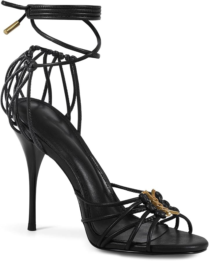 Women\u2019s Strappy Lace Up High Heels Sandals Open Toe Stiletto Heel Ankle Wrap Tie Up Sexy Dre... | Amazon (US)