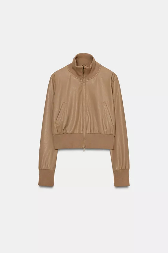 LEATHER EFFECT BOMBER JACKET | Zara UK