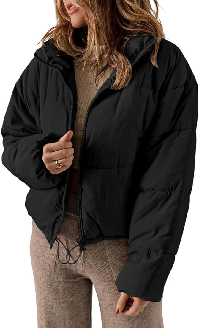 Dokotoo Womens Winter Quilted Jackets Long Sleeve Full Zip Puffer Jacket Coats with Pockets | Amazon (US)