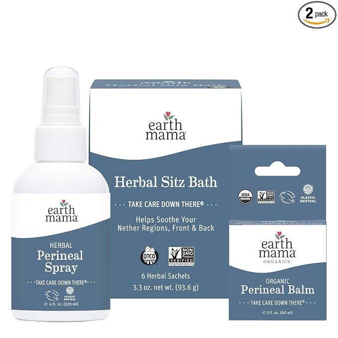 Earth Mama Postpartum Recovery Kit, Take Care Down There® Trifecta with Organic Perineal Balm, S... | Amazon (US)