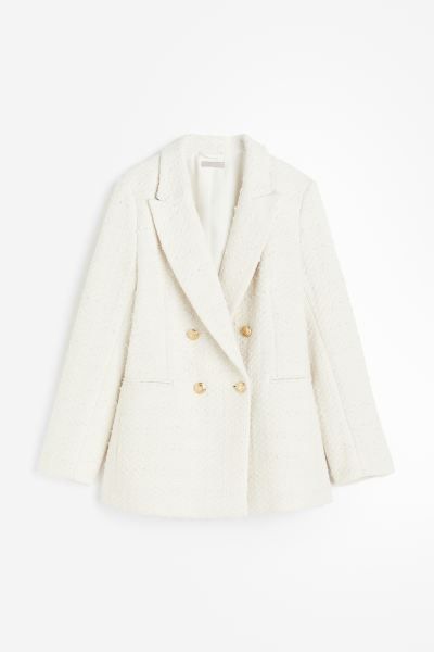 Textured-weave Jacket - Cream - Ladies | H&M US | H&M (US + CA)