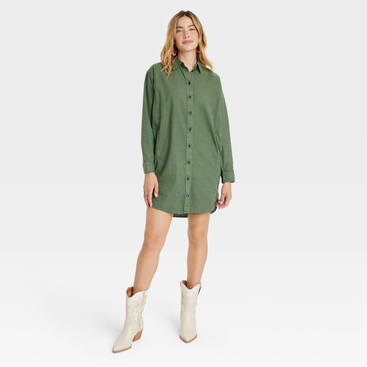 Women's Long Sleeve Mini Shirtdress - Universal Thread™ | Target