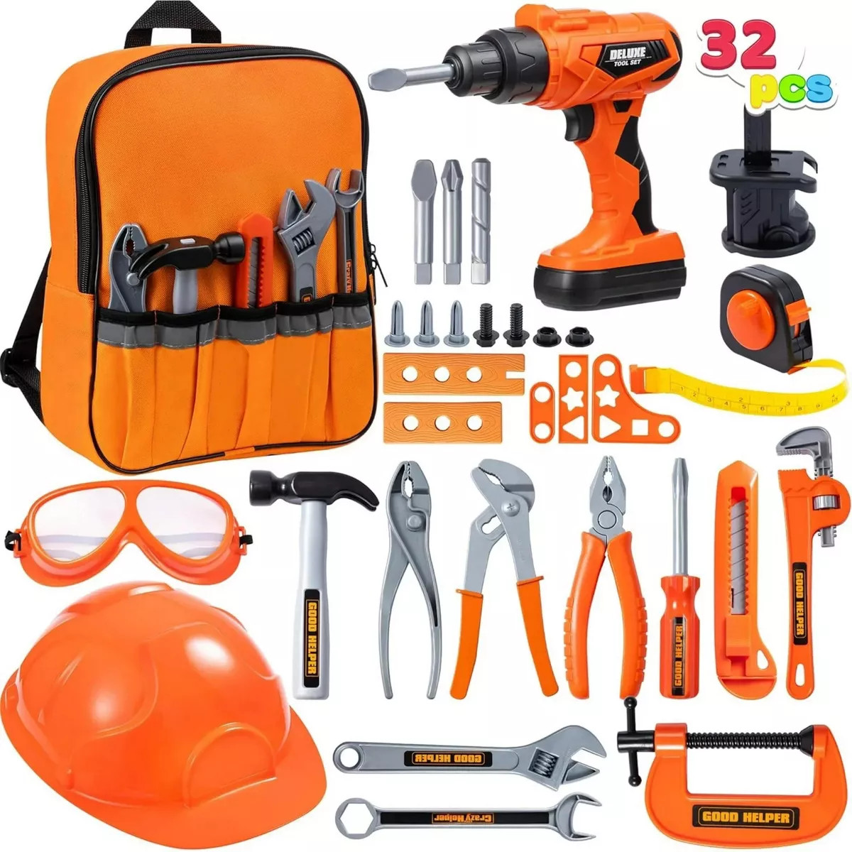 Joyfy 32PCS Kids Tool Set with Construction Backpack Costume & Toy Drill - Pretend Play Tool Kit ... | Target