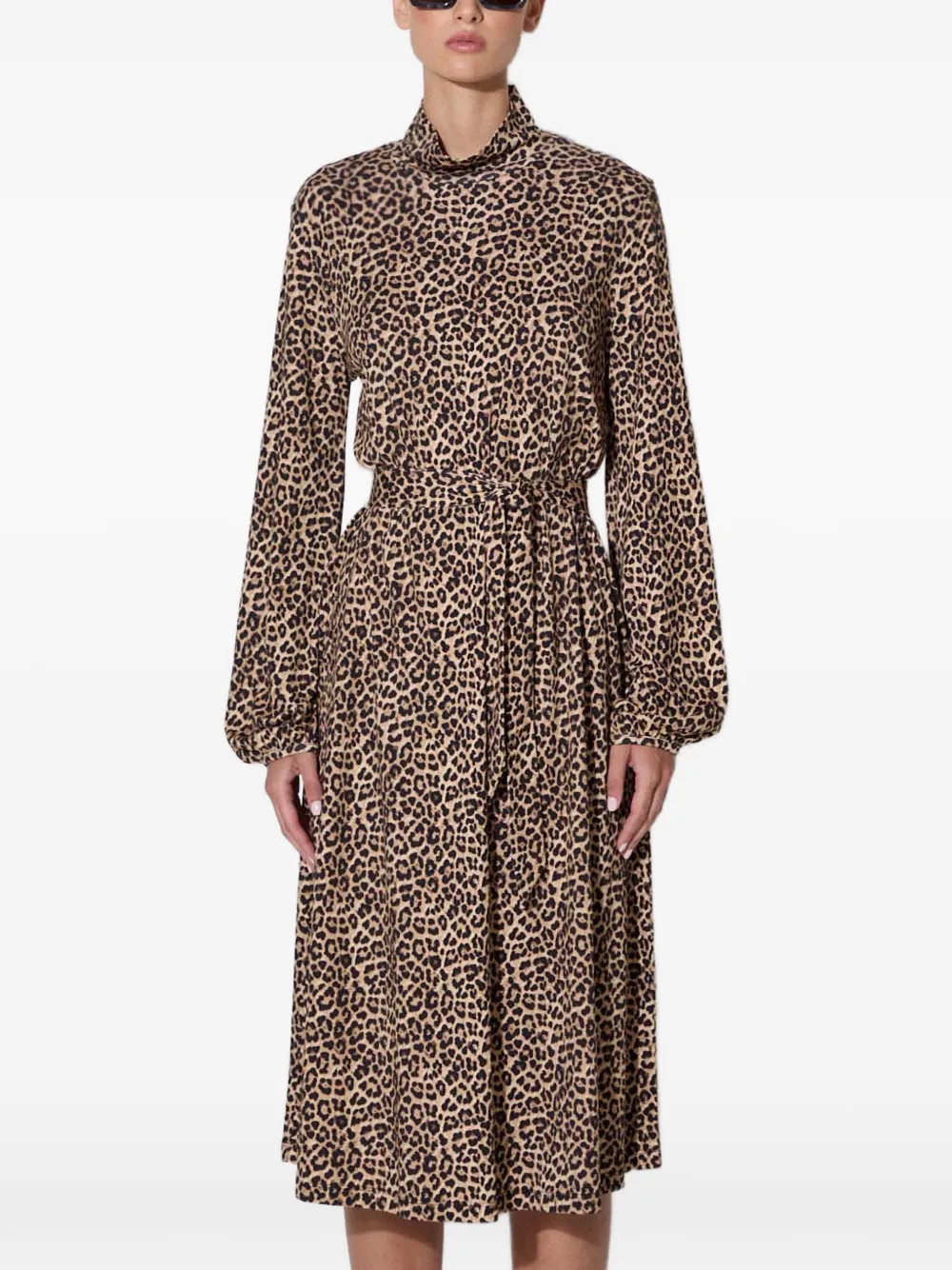 A.P.C. animal-print midi dress - Neutrals | Farfetch Global