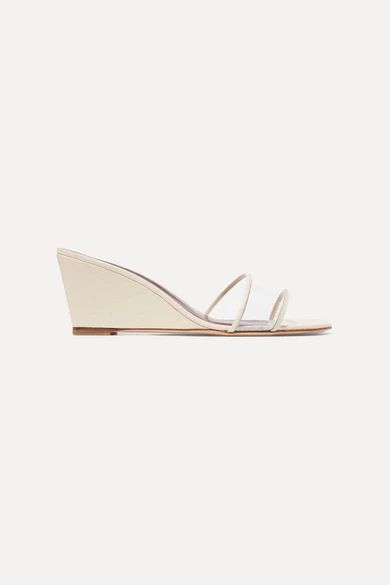 Billie croc-effect leather and PVC wedge sandals | NET-A-PORTER (US)