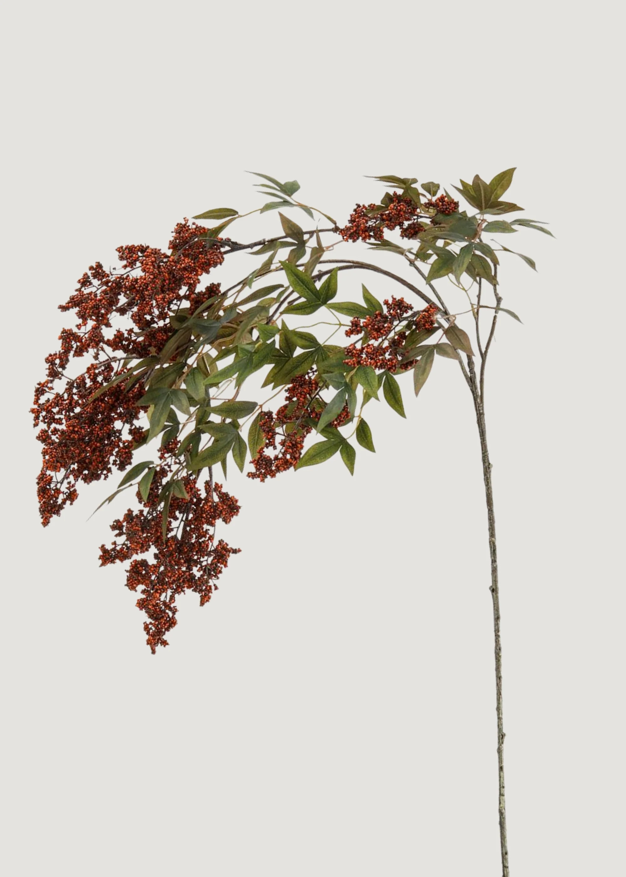 Burgundy Fake Hanging Nandina Berry Branch - 45" | Afloral