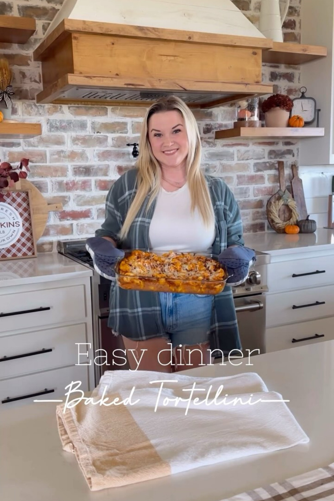 My baked tortellini recipe is one of the most loved recipes and it’s just as easy as making spaghetti! Save this for your next weeknight meal for family, or company! Pairs great with some garlic bread and a salad!

Ingredients:
1 20oz family sized Rana refrigerated cheese tortellini (or 2 10oz regular cheese tortellini ) 
1 lb ground beef ( I used 93/7 for less fat and grease )
1 (24oz) jar of pasta sauce ( I used a Fire Roasted tomato and garlic, but I’ve also used spaghetti sauce too!)
8 (ounces) cream cheese (cubed)
1-2 cups shredded mozzarella cheese
1/2 cup grated or shredded parmesan
Italian seasoning to taste ( about a tablespoon) 

Instructions:
1.Cook pasta according to the package directions; drain and set aside.
2. Preheat your oven to 350 degrees and grease a 9x13 baking dish.
3.In a large skillet, brown the ground beef with the Italian seasoning, ( add salt and pepper all too taste if you want). I did a few shakes of salt and pepper, and about a 1/2 tablespoon  to one tablespoon of Italian seasoning. 
5. If you used more fatty ground beef, drain the excess grease from the browned beef, and if you used 90/10 or 93:7 then you don’t need to drain. Next stir in your tomato sauce and cream cheese. Simmer for a few minutes until the sauce is well incorporated.
6. Gently toss your cooked tortellini in with the sauce mixture and then pour it into your casserole dish;  top it off with the shredded mozzarella and parmesan.
7. Bake in the center rack of your oven for about 15-20 minutes or until the cheese is golden brown!

Kitchen, hardware, pot filler, flannel, recipe, Walmart, target, 

#LTKSeasonal #LTKHome #LTKVideo