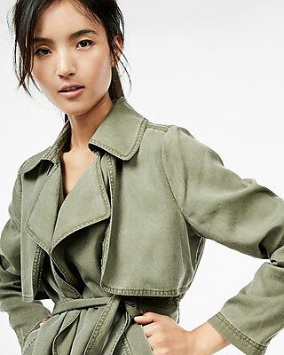 Casual Silky Soft Twill Trench Coat | Express
