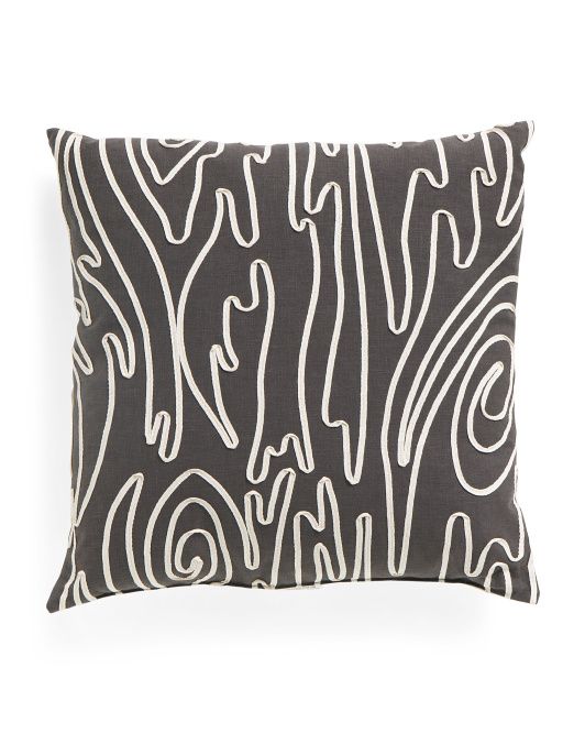 Made In Usa 22x22 Ribbon Embroidered Pillow | TJ Maxx
