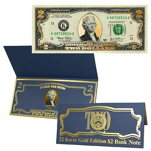 Coin Collector $2 Bill with 22K Gold Foil Highlights | HSN