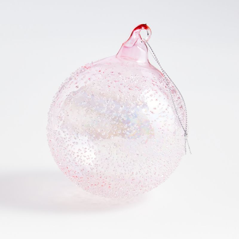 Pink Iridescent Bubble Ball Christmas Ornament | Crate and Barrel | Crate & Barrel