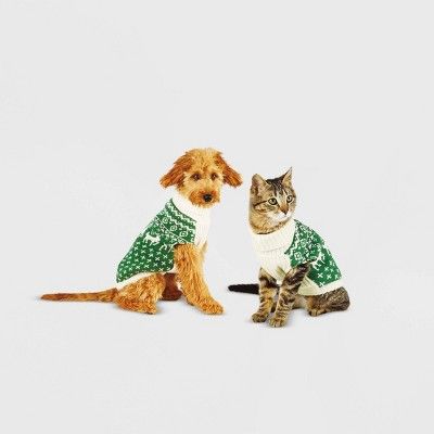 Fairisle Dog and Cat Sweater - Green - Wondershop™ | Target