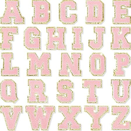 Embla Original Iron on Letters for Clothing - Chenille Letter Patches for Clothes - Varsity Fuzzy Pa | Amazon (US)