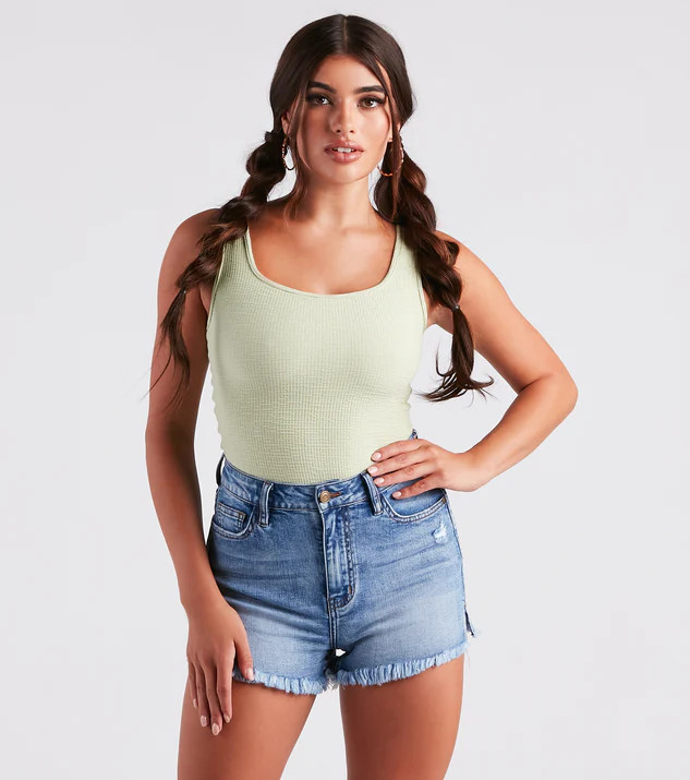 Casual Vibes Sleeveless Scoop Neck Bodysuit | Windsor Stores