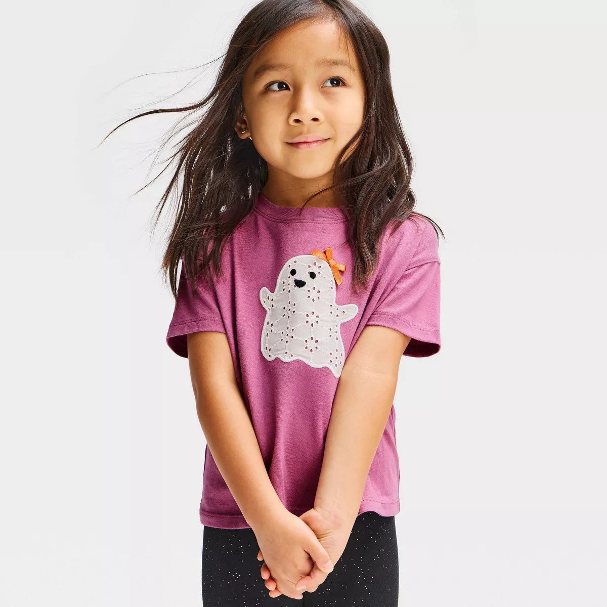 Toddler Girls' Halloween Ghost Jersey T-Shirt - Cat & Jack™ Mauve 4T | Target