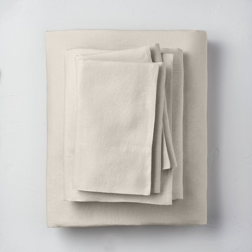 Full 100% Linen Solid Sheet Set Natural - Casaluna | Target