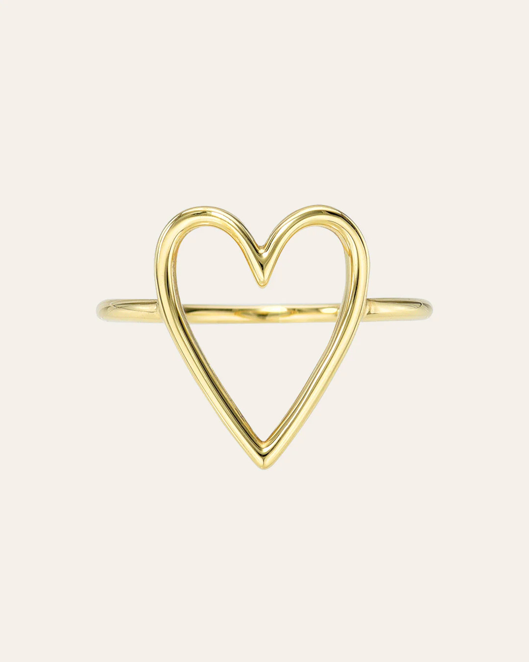14K Gold Open Heart Ring | Zoe Lev Jewelry