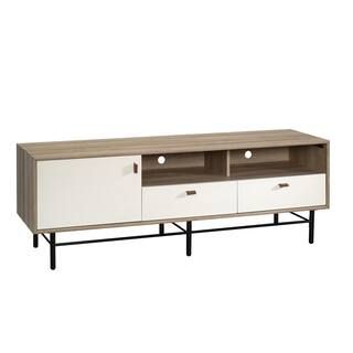 SAUDER Anda Norr 60 in. Sky Oak Particle Board TV Stand with 2 Drawer Fits TVs Up to 60 in. with ... | The Home Depot