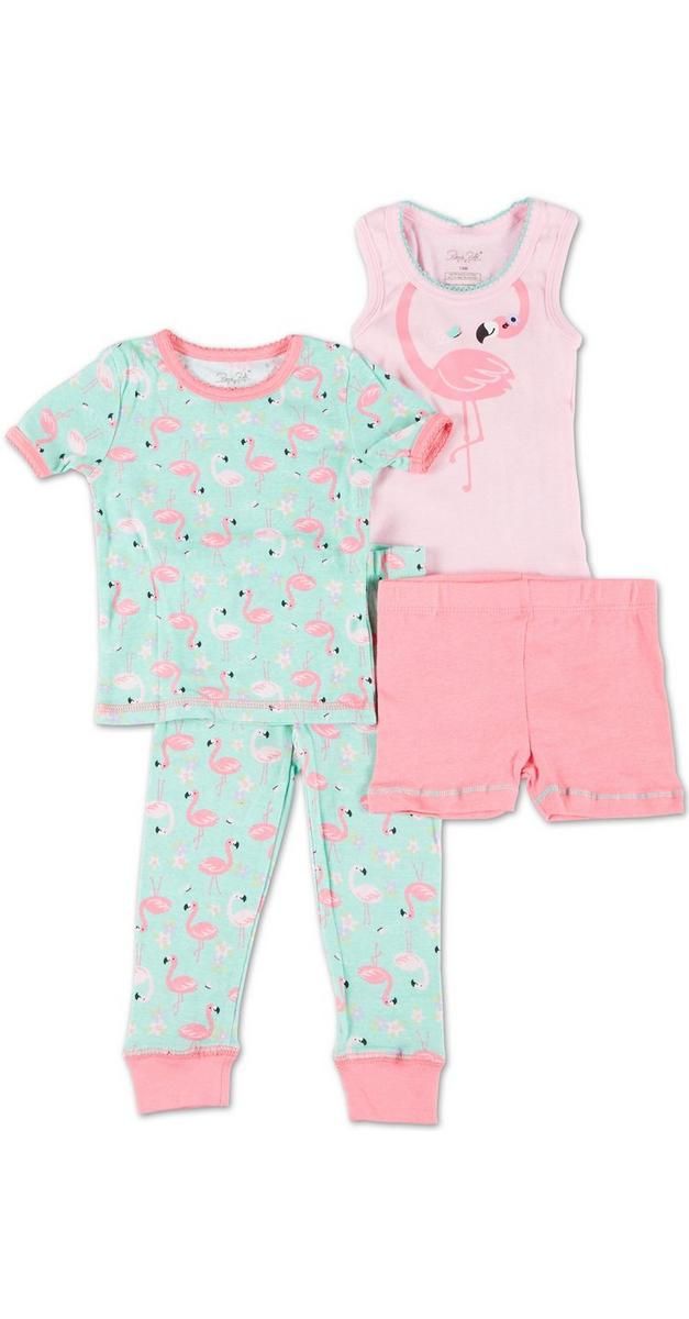 Baby Girls 4 Pc Flamingo Pajama Set - Pink Multi-mult-6067082380433  | Burkes Outlet | bealls