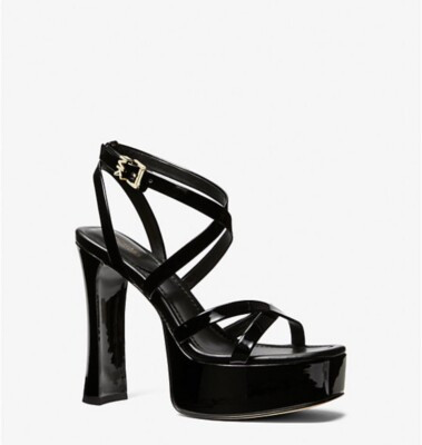Michael Kors, SS2024 Paolo Faux Patent Leather Sandal. Black, Size 9 | eBay US