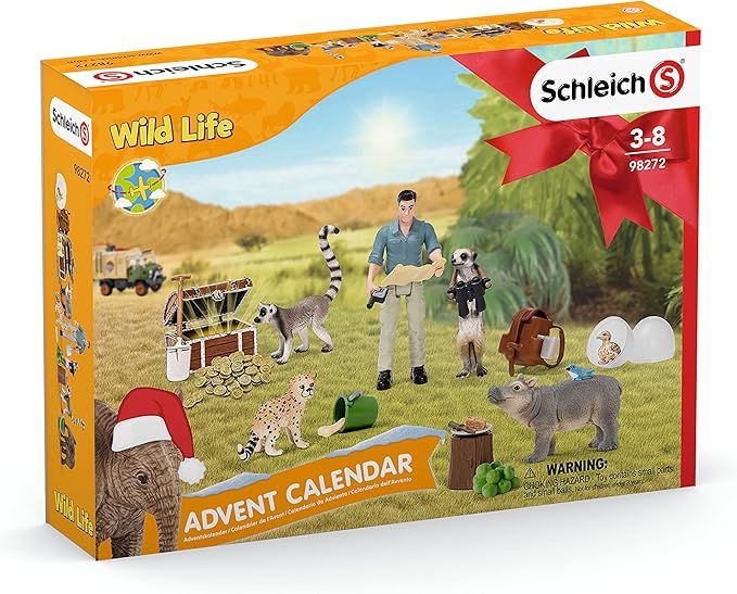 Amazon.com: Schleich Wild Life, Animal Toys for Boys and Girls, Advent Calendar Gift for Kids wit... | Amazon (US)
