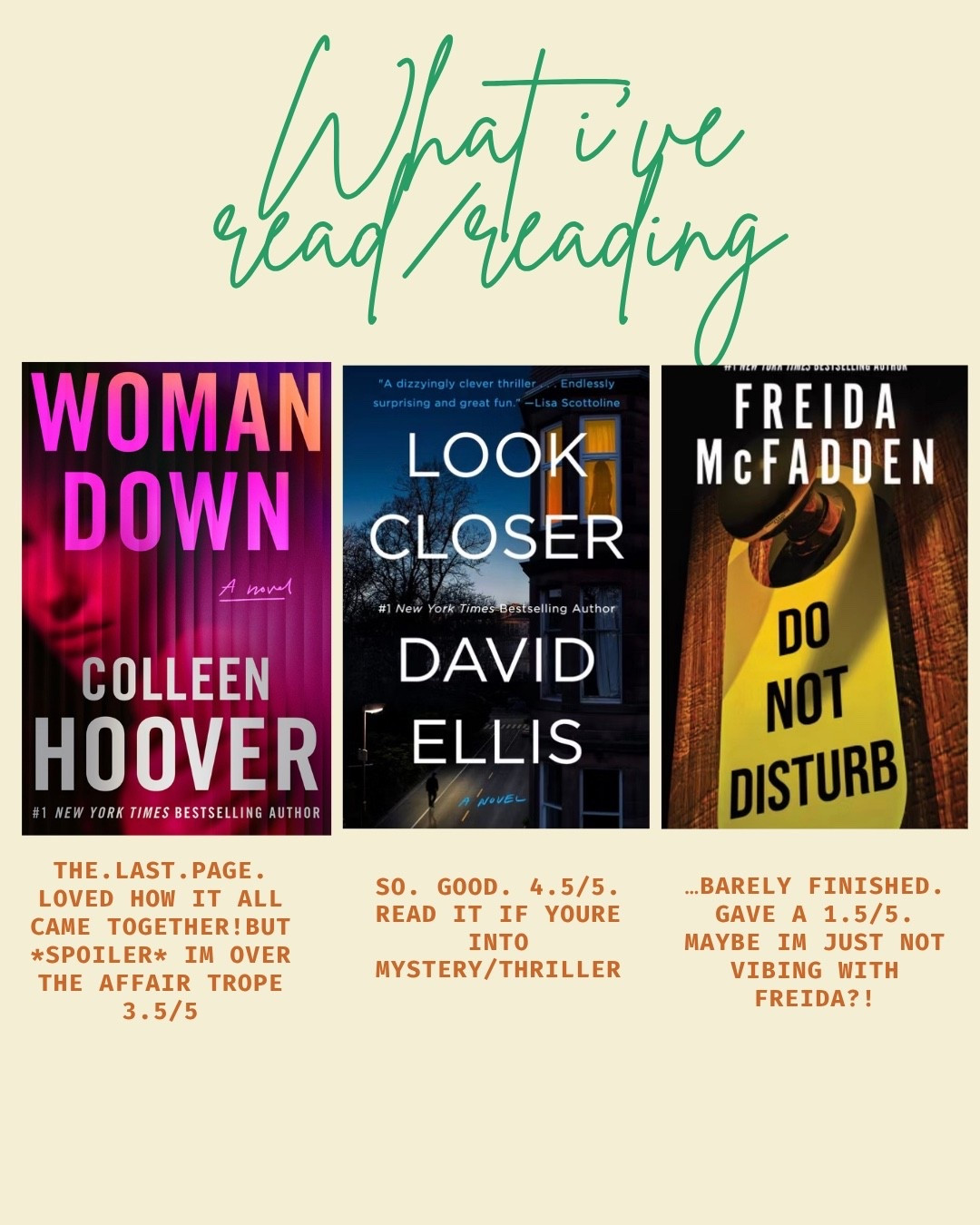 What I read last week! What are your thoughts?? 

#LTKselfcare #LTKstorytime #LTKmomlife