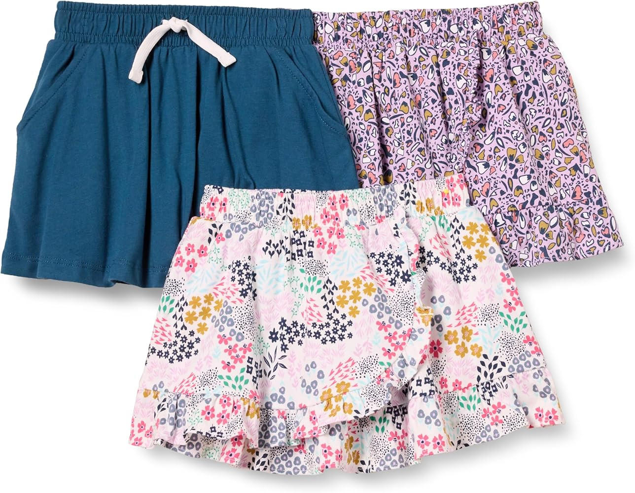 Amazon Essentials Girls and Toddlers' Knit Skorts with Elastic Waist and Built-in Shorts, Pack of... | Amazon (US)