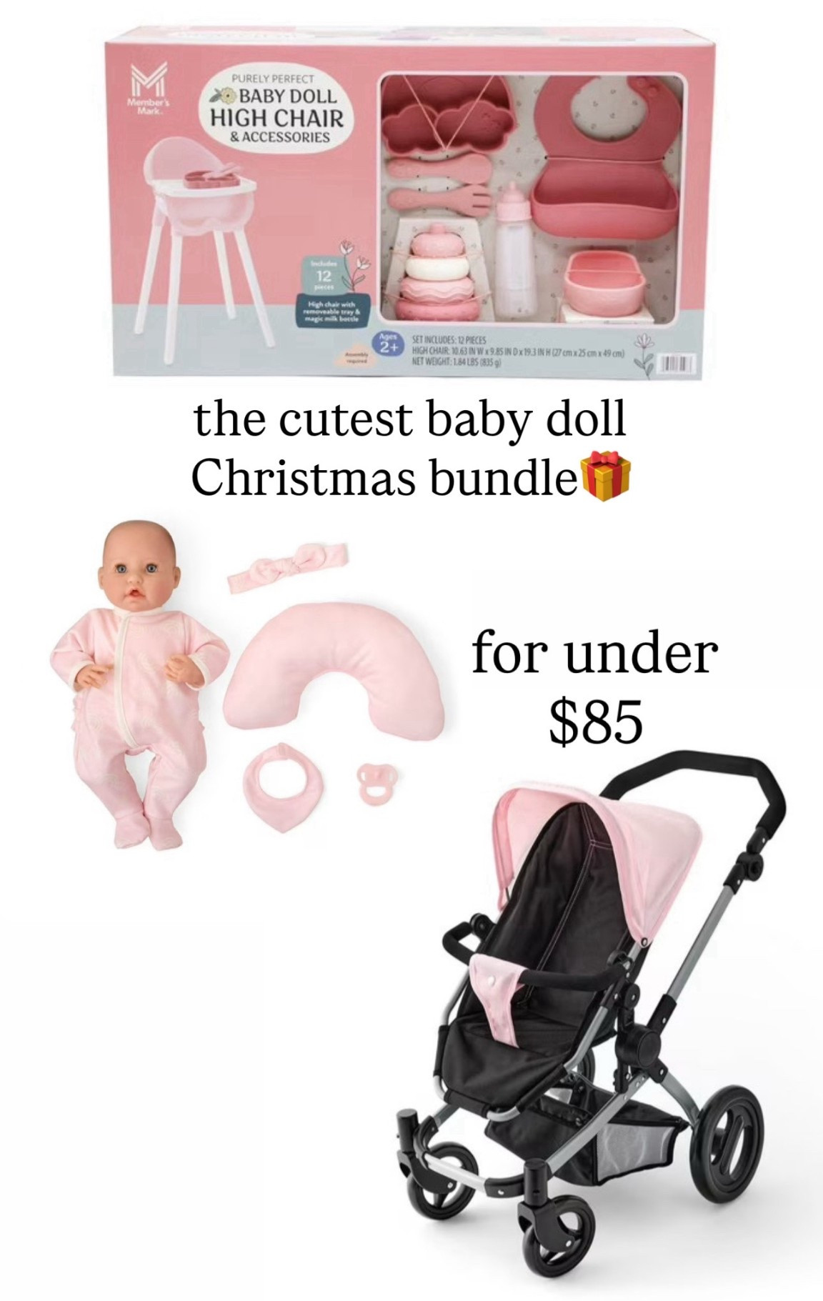 if your child is obsessed with babies like mine then they might need this cute Christmas baby doll bundle! 💗 Get all 3 for under $85!! 

Cannot wait to watch Winslow open this on Christmas morning 🥹

follow me on Instagram for more mom finds 🫶🏼

#LTKHoliday #LTKKids #LTKGiftGuide