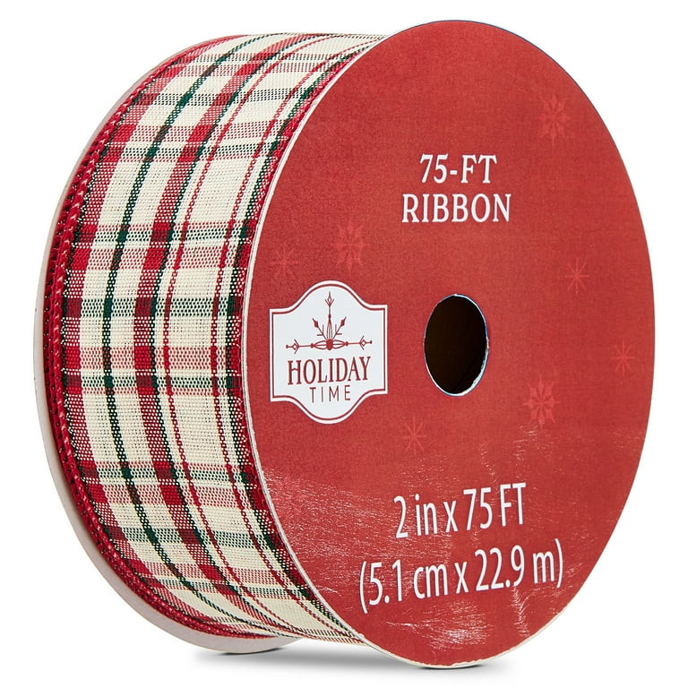 Multicolor Plaid Christmas Ribbon, 2" x 75', by Holiday Time | Walmart (US)