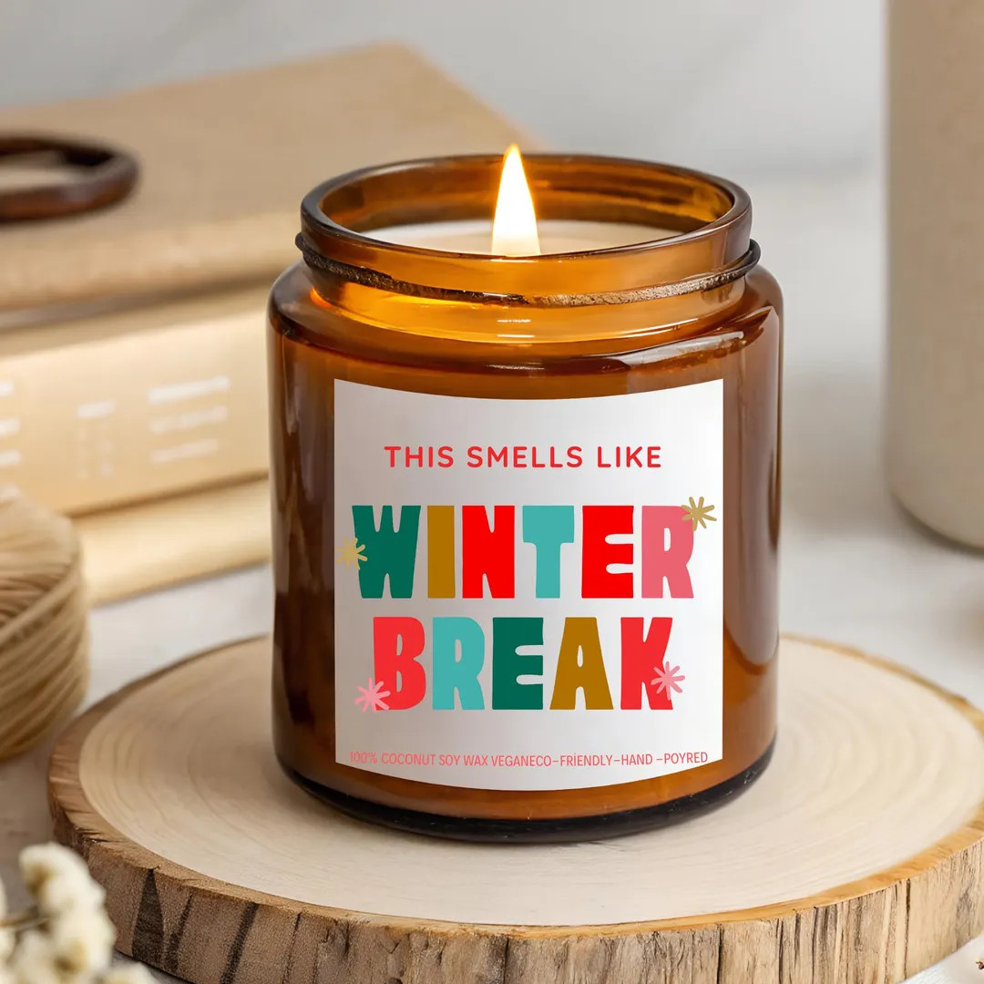 Smells Like Winter Break Soy Candle, Christmas Gift for Teacher, Xmas Gift for Winter Lovers - Et... | Etsy (US)