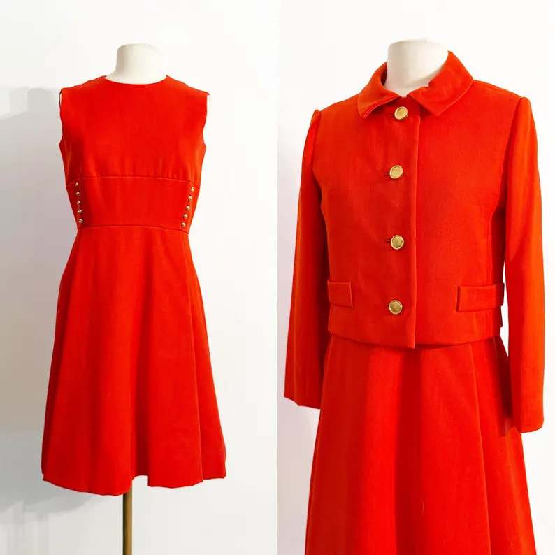 1960s Malcolm Starr Dress Set / 1960s Dress / Malcom Starr / Size Large | Etsy (Global)