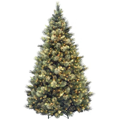 Carolina Green Pine Artificial Christmas Tree with Clear Lights with Stand | Wayfair North America