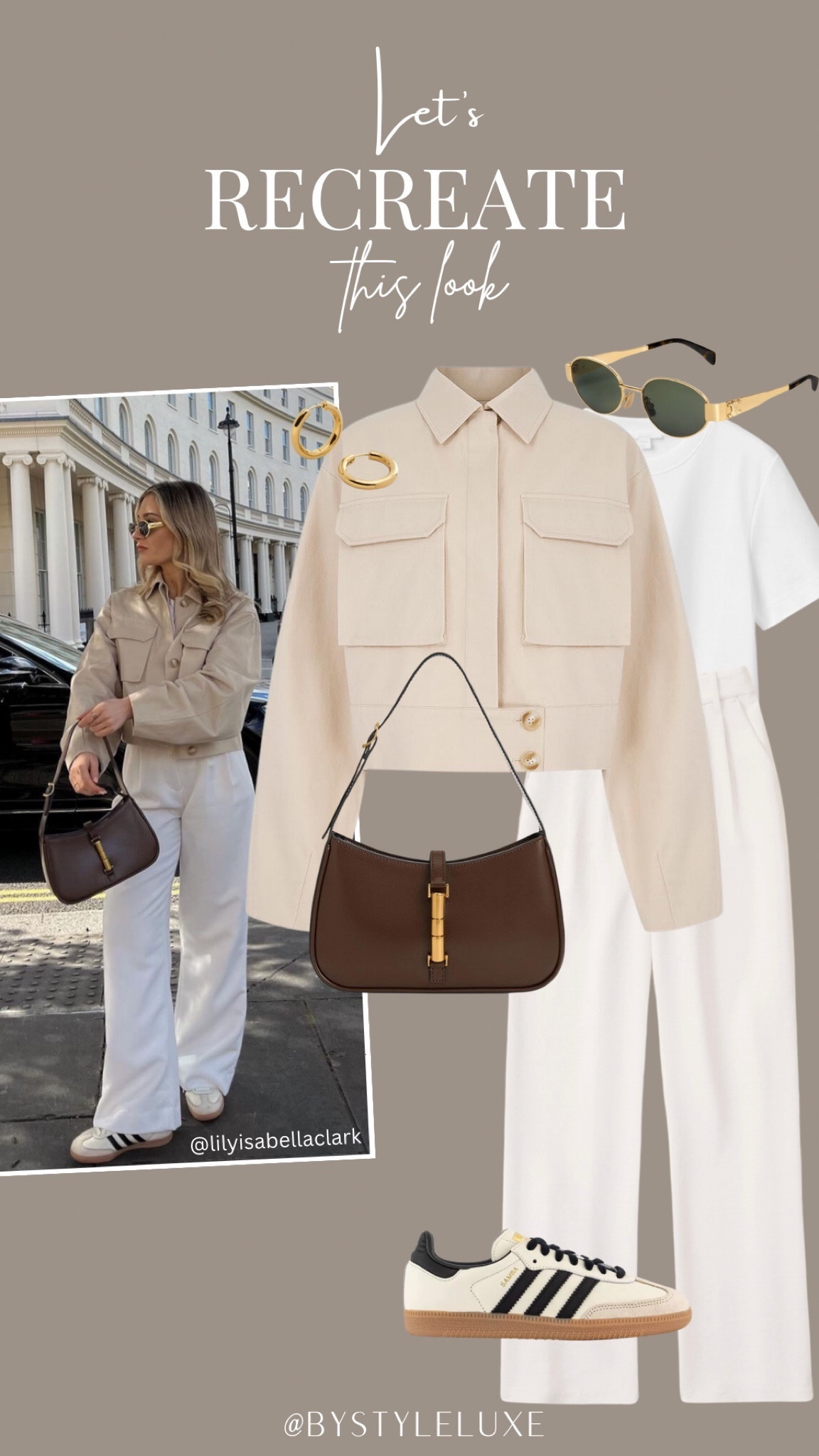 Let’s Recreate This Look - neutral spring look from @lilyisabellaclark 🖤
#springoutfit #adidassamba #jacket 

#LTKstyletip #LTKitbag #LTKshoecrush