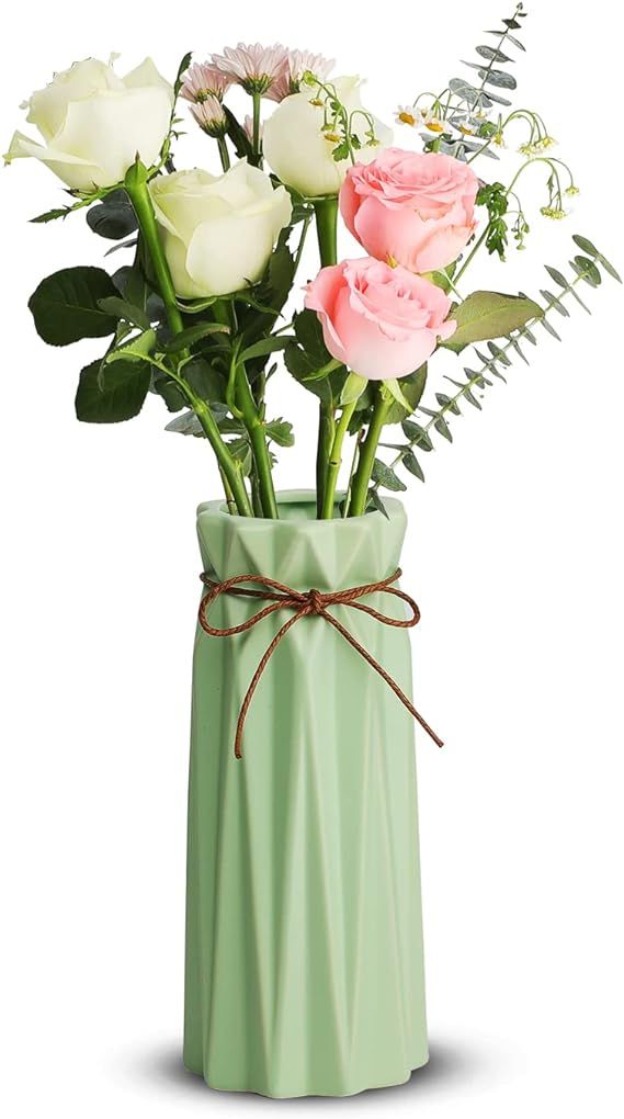 Mozing Ceramic Flower Vase for Home Decor - Modern 9.8 inch Tall Decorative Vases for Flowers - S... | Amazon (US)