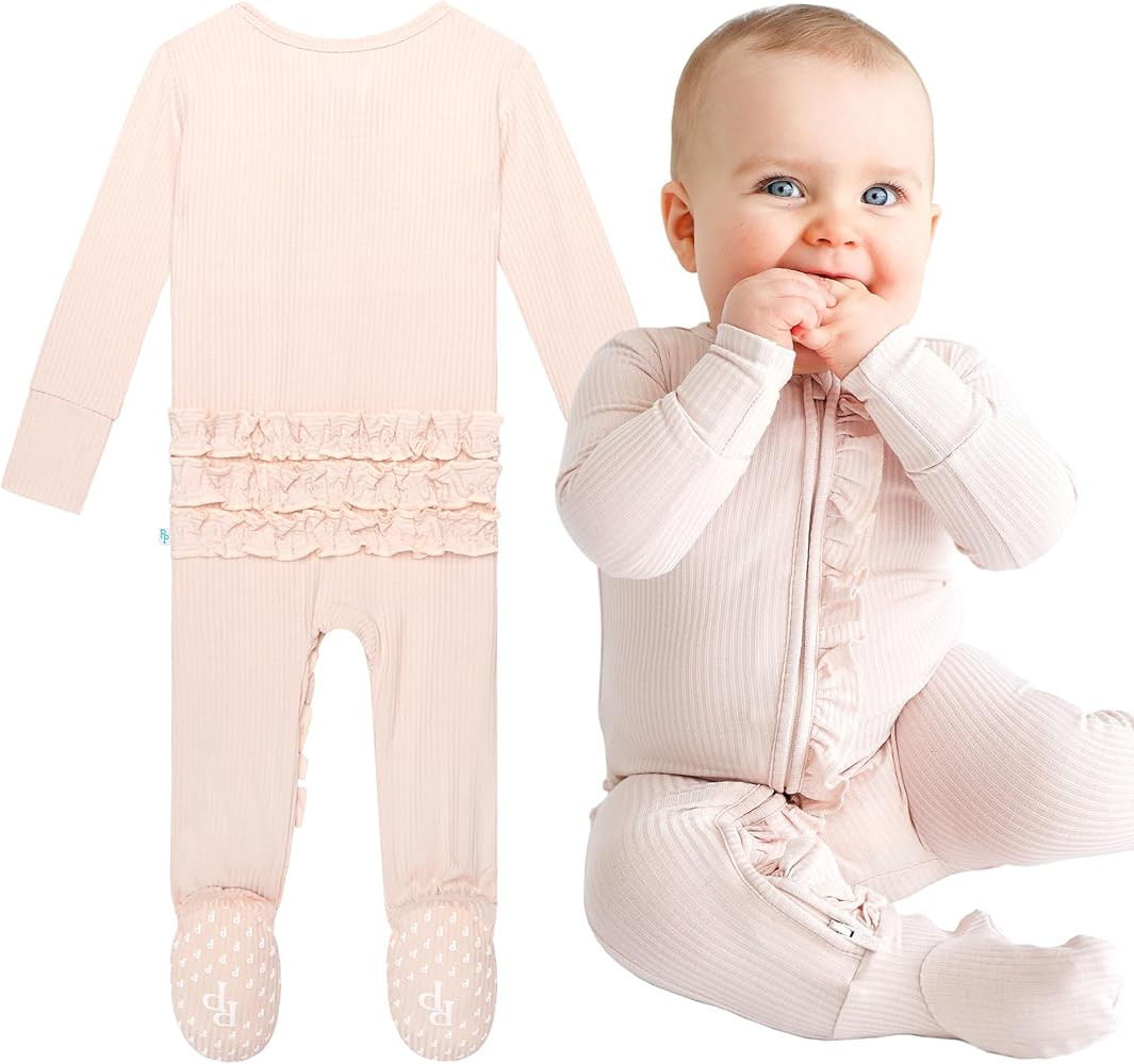 Posh Peanut Baby Girl Sleepers - Viscose from Bamboo Baby Pajamas & 2 Way Zipper Sleepers - Ruffl... | Amazon (US)