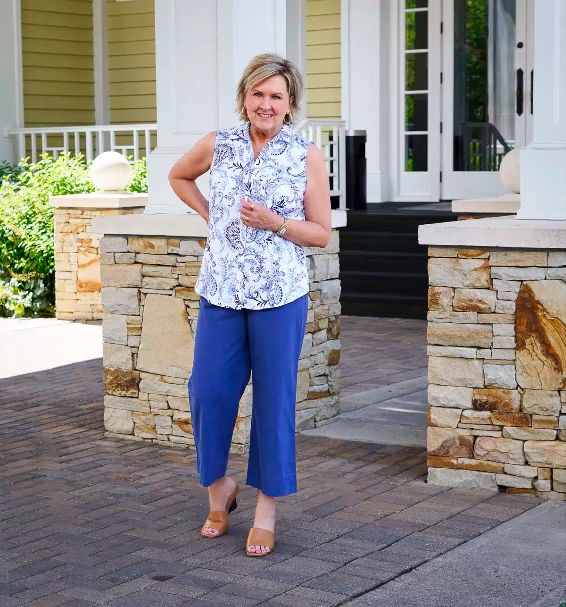 Picnic Paisley Tank Size 10 | Wide Crip Pants Size 8 | office style | women over 40 | work outfit ideas 

#LTKStyleTip #LTKShoeCrush #LTKWorkwear