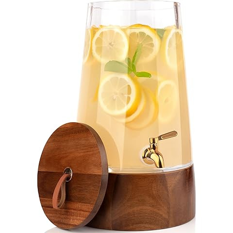 Glass Drink Dispenser for Parties, 1.72 Gallon Large Beverage Dispenser with Stand Juice Dispense... | Amazon (US)
