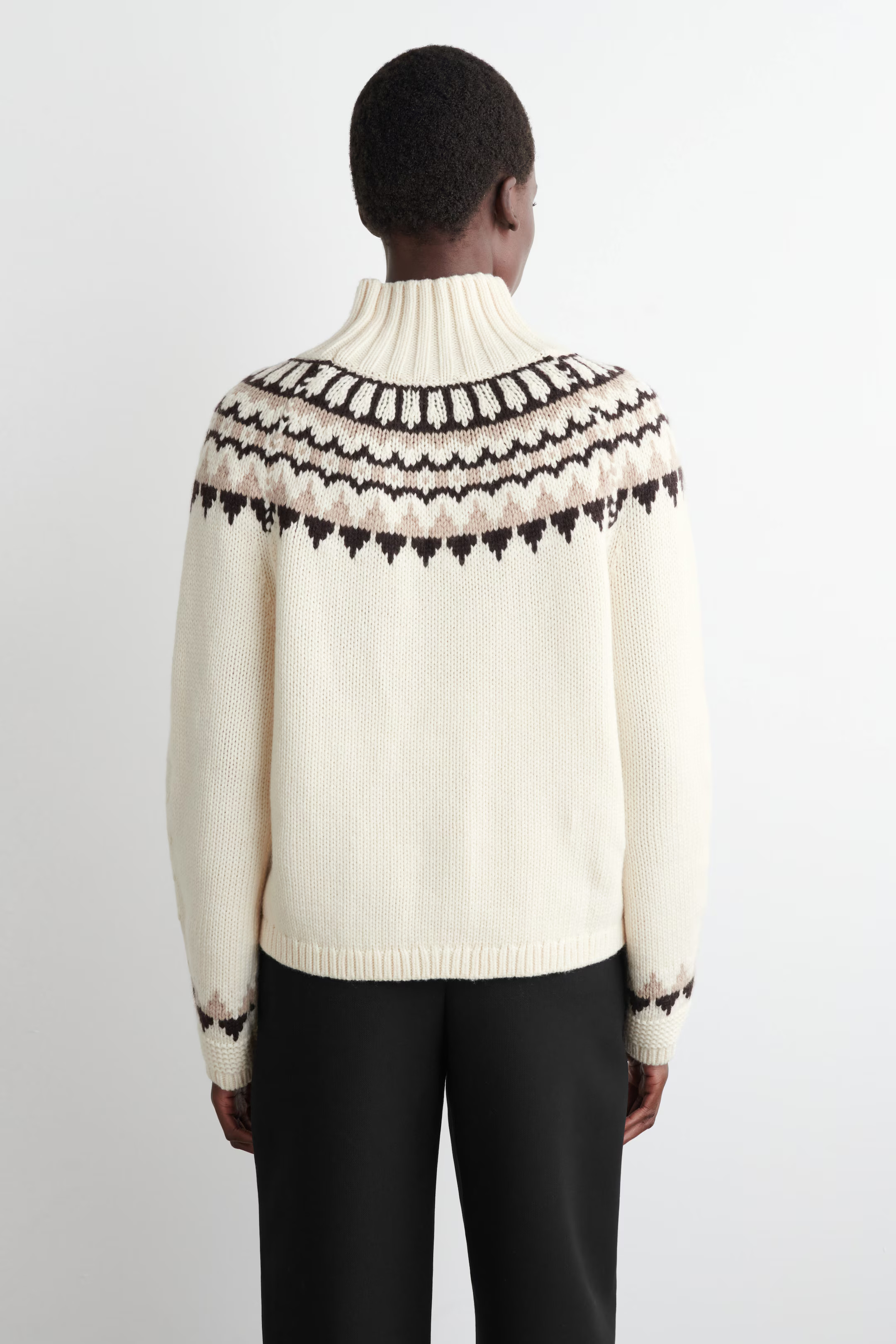 FAIR ISLE WOOL-CASHMERE JUMPER - CREAM / BROWN / PINK | COS GB | COS UK