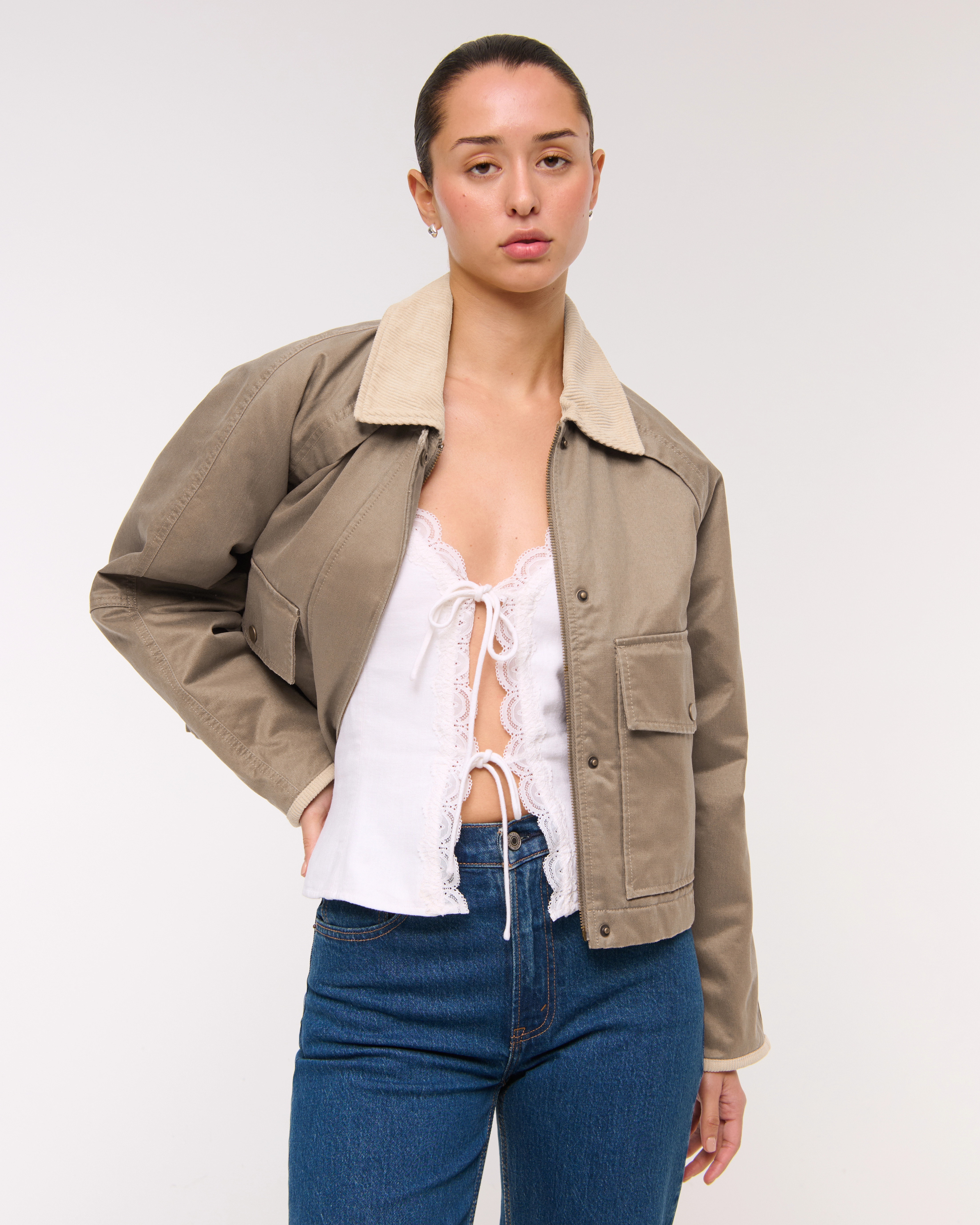 Short Waxed Chore Jacket | Abercrombie & Fitch (US)