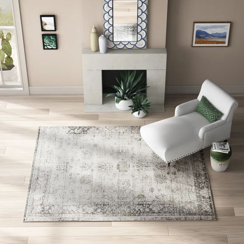 Brandt Floral Gray Area Rug | Wayfair North America