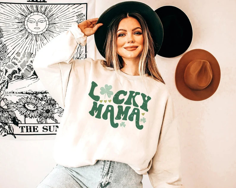 St Patricks Day Sweatshirt Retro Mama St Patricks Day | Etsy | Etsy (US)