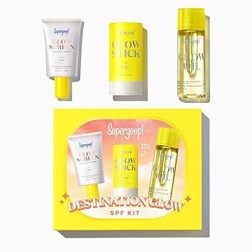 Supergoop! Destination Glow - Includes 3 Travel-Sized Glowy SPF Favorites: Glowscreen SPF 40, Glo... | Amazon (US)