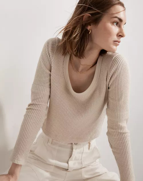 MWL Waffle Long-Sleeve Crop Tee | Madewell
