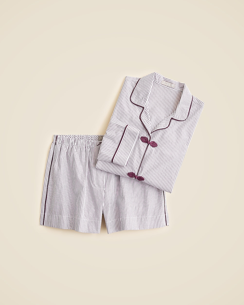 Cotton poplin pajama short set in stripe | J. Crew US