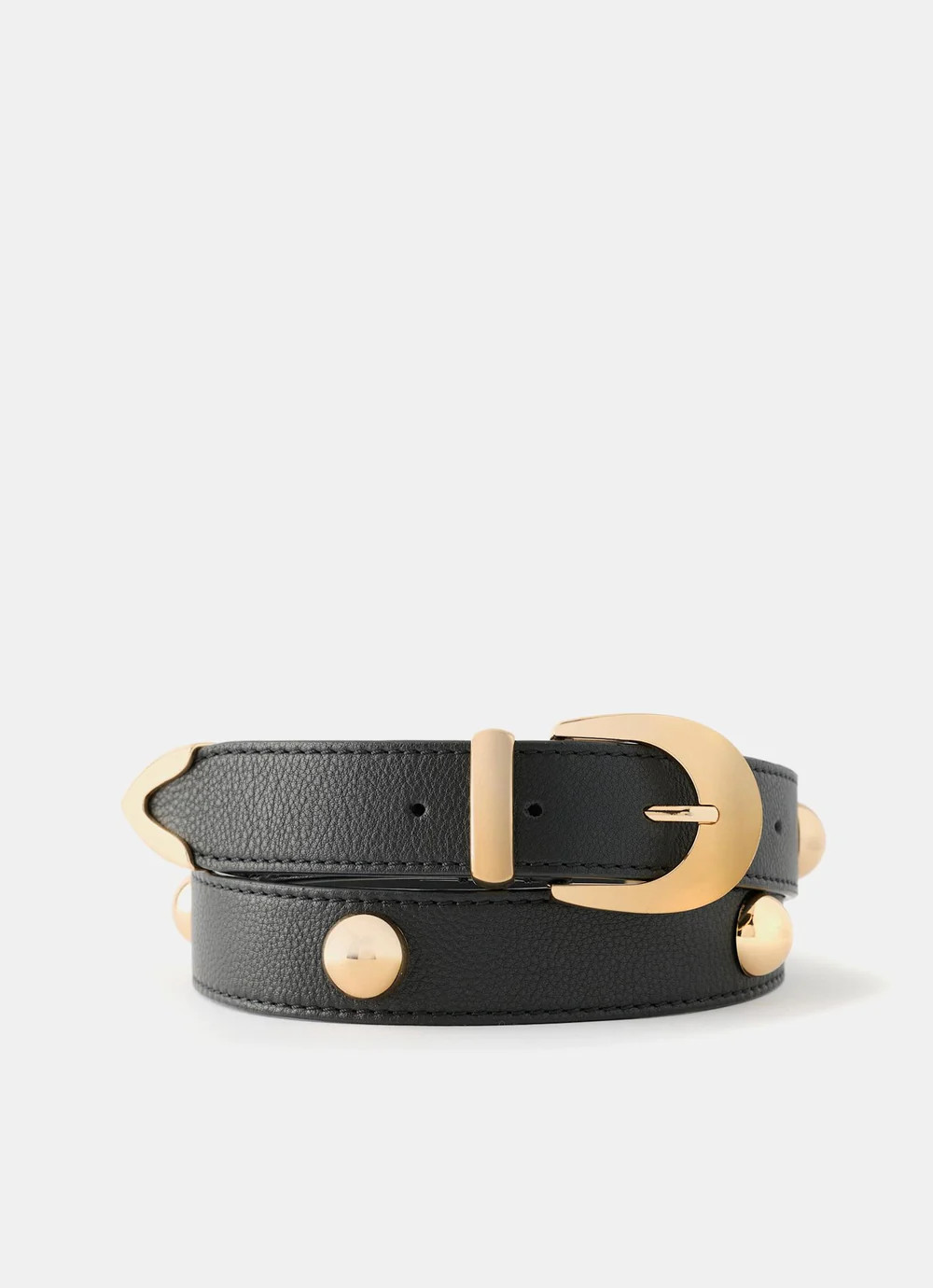 Black Statement Leather Belt | Mint Velvet
